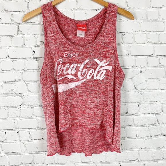Coca Cola Tops - Coca Cola Racerback Red & White Knit Logo Tank Top